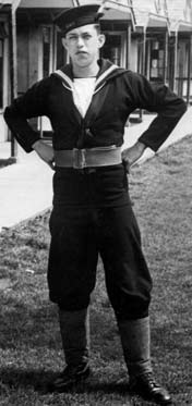 Uniform with belt and naval anklet webs